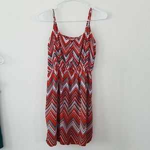 Chevron Patterned Red Dress